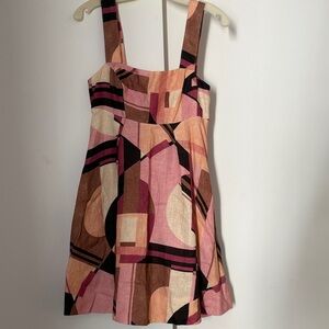 Banana Republic Geometric Pattern Linen Dress Size 0